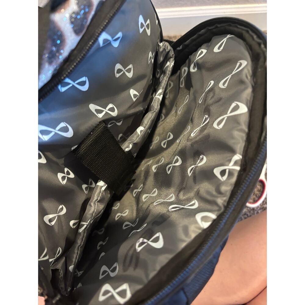 Nfinity Cheetah Print Backpack - "Peak Athletics" Blue Glitter Customization - Picture 7 of 9